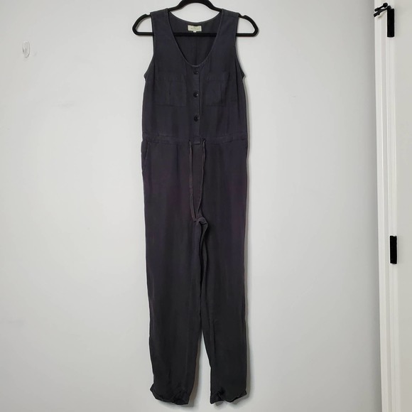 THREAD & SUPPLY • Charcoal Gray Tencel Sleeveless Jump Suit Sz S - Picture 2 of 8